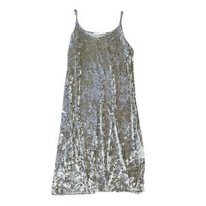 Doublezero Crushed Velvet Slip Dress Sz Medium Mini Short Spaghetti Strap